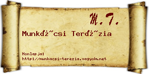 Munkácsi Terézia névjegykártya